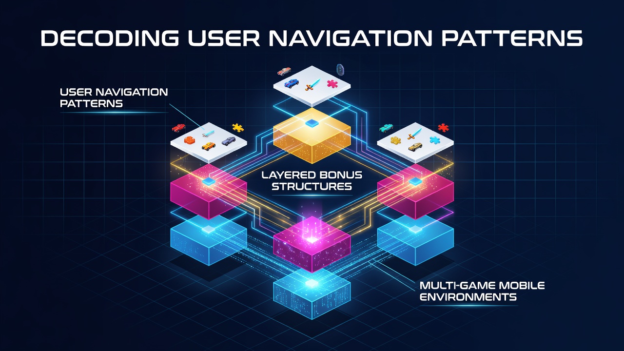 Mobile app interface showing layered bonus prompts guiding users across different game sections