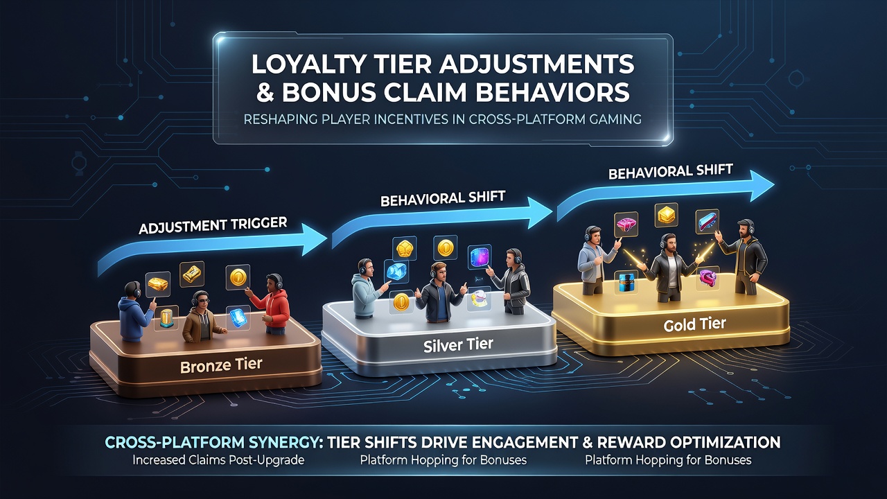 Analytics dashboard displaying bonus claim frequency changes after loyalty tier updates across different gaming devices